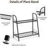 imageGiantex 2 Tier Metal Plant Stand Indoor Outdoor Plant Shelf Flower Rack Display Shelf Flower Pots Holder with Adjustable Feet for Garden Balcony Living Room 2tier 25 x 12 x 2452tier 25 x 12 x 245