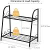 imageGiantex 2 Tier Metal Plant Stand Indoor Outdoor Plant Shelf Flower Rack Display Shelf Flower Pots Holder with Adjustable Feet for Garden Balcony Living Room 2tier 25 x 12 x 2452tier 25 x 12 x 245