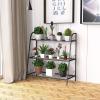 imageGiantex 2 Tier Metal Plant Stand Indoor Outdoor Plant Shelf Flower Rack Display Shelf Flower Pots Holder with Adjustable Feet for Garden Balcony Living Room 2tier 25 x 12 x 2453tier 32x 13 x 32