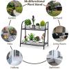 imageGiantex 2 Tier Metal Plant Stand Indoor Outdoor Plant Shelf Flower Rack Display Shelf Flower Pots Holder with Adjustable Feet for Garden Balcony Living Room 2tier 25 x 12 x 2452tier 25 x 12 x 245