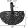imageGiantex 20quot Outdoor Patio Half Round Umbrella Base Stand Black W 9Ft Half Round Umbrella Stand