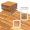 imageGiantex 27 PCS Interlocking Patio Deck Tiles 12 x 12in Acacia Hardwood Floor Tiles Tools Free Assembly 27 sq Ft Wood Composite Deck Flooring Pavers for Outdoor ampamp Indoor Checker Pattern27 PCS