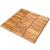 imageGiantex 27 PCS Interlocking Patio Deck Tiles 12 x 12in Acacia Hardwood Floor Tiles Tools Free Assembly 27 sq Ft Wood Composite Deck Flooring Pavers for Outdoor ampamp Indoor Checker Pattern20 PCS
