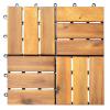 imageGiantex 27 PCS Interlocking Patio Deck Tiles 12 x 12in Acacia Hardwood Floor Tiles Tools Free Assembly 27 sq Ft Wood Composite Deck Flooring Pavers for Outdoor ampamp Indoor Checker Pattern10 PCS