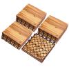imageGiantex 27 PCS Interlocking Patio Deck Tiles 12 x 12in Acacia Hardwood Floor Tiles Tools Free Assembly 27 sq Ft Wood Composite Deck Flooring Pavers for Outdoor ampamp Indoor Checker Pattern20 PCS