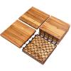 imageGiantex 27 PCS Interlocking Patio Deck Tiles 12 x 12in Acacia Hardwood Floor Tiles Tools Free Assembly 27 sq Ft Wood Composite Deck Flooring Pavers for Outdoor ampamp Indoor Checker Pattern10 PCS