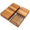imageGiantex 27 PCS Interlocking Patio Deck Tiles 12 x 12in Acacia Hardwood Floor Tiles Tools Free Assembly 27 sq Ft Wood Composite Deck Flooring Pavers for Outdoor ampamp Indoor Checker Pattern27 PCS