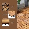 imageGiantex 27 PCS Interlocking Patio Deck Tiles 12 x 12in Acacia Hardwood Floor Tiles Tools Free Assembly 27 sq Ft Wood Composite Deck Flooring Pavers for Outdoor ampamp Indoor Checker Pattern27 PCS