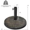 imageGiantex 27lbs Patio Umbrella Base 18 Inch Round Outdoor Umbrella Stand for 15 or 19 Diameter Pole Heavy Duty Market Umbrella Holder for Garden Beach Yard Poolside Bronze