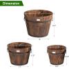 imageGiantex 3 Pieces Barrel Planter Wood Bucket Raised Beds for Plants Herbs Veggies Indoor Outdoor Decorative Planter Box with Drainage Holes 3 Sizes
