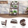 imageGiantex 3 Tier Folding Wooden Plant Stand Indoor Flower Pot Holder Display Rack Free Installation Corner Plants Storage Shelf Foldable Rustic Wood Ladder Shelf for Home Patio Balcony Garden