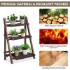 imageGiantex 3 Tier Folding Wooden Plant Stand Indoor Flower Pot Holder Display Rack Free Installation Corner Plants Storage Shelf Foldable Rustic Wood Ladder Shelf for Home Patio Balcony Garden