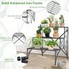 imageGiantex 3 Tier Metal Plant Stand Black Corner Plant Stand Indoor w Widened Grid Shelf ampamp NonSlip Foot Pads Display Rack Holder for Outdoor Porch Garden Patio Balcony