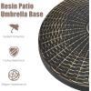 imageGiantex 31 lbs Patio Umbrella Base 18quot Round Market Umbrella Stand for 1519 Umbrella Poles Heavy Duty Resin Base with Metal Support Holder for Deck Garden Poolside 31 lbs220 Pounds