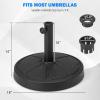 imageGiantex 31 lbs Patio Umbrella Base 18quot Round Market Umbrella Stand for 1519 Umbrella Poles Heavy Duty Resin Base with Metal Support Holder for Deck Garden Poolside 31 lbs310 Pounds
