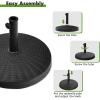 imageGiantex 31 lbs Patio Umbrella Base 18quot Round Market Umbrella Stand for 1519 Umbrella Poles Heavy Duty Resin Base with Metal Support Holder for Deck Garden Poolside 31 lbs490 Pounds