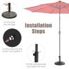 imageGiantex 31 lbs Patio Umbrella Base 18quot Round Market Umbrella Stand for 1519 Umbrella Poles Heavy Duty Resin Base with Metal Support Holder for Deck Garden Poolside 31 lbs220 Pounds