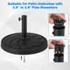 imageGiantex 31 lbs Patio Umbrella Base 18quot Round Market Umbrella Stand for 1519 Umbrella Poles Heavy Duty Resin Base with Metal Support Holder for Deck Garden Poolside 31 lbs400 Pounds