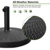 imageGiantex 31 lbs Patio Umbrella Base 18quot Round Market Umbrella Stand for 1519 Umbrella Poles Heavy Duty Resin Base with Metal Support Holder for Deck Garden Poolside 31 lbs490 Pounds