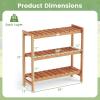 imageGiantex 3Tier Solid Wood Plant Stand Wooden Flower Pot Display Rack w Slatted Shelves Take Oil Finish Indoor Outdoor Storage Shelf for Patio Garden Balcony Home Living Room Farmhouse Bookshelf
