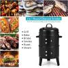 imageGiantex 3in1 Charcoal BBQ Smoker Outdoor Grill Cooker with Builtin Thermometer and 6 Hooks for Outdoor Backyard Cooking Grilling CampingBlack