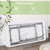 imageGiantex 4 FT Folding Ice Cooler Table for Parties with Drain No Assembly Ice Bin Table with Removable Matching Skit Portable Fill and Chill Table for Cooling Food Beverage Picnic BBQ TailgatingWhite