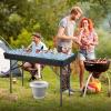 imageGiantex 4 FT Folding Ice Cooler Table for Parties with Drain No Assembly Ice Bin Table with Removable Matching Skit Portable Fill and Chill Table for Cooling Food Beverage Picnic BBQ TailgatingBlack