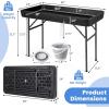 imageGiantex 4 FT Folding Ice Cooler Table for Parties with Drain No Assembly Ice Bin Table with Removable Matching Skit Portable Fill and Chill Table for Cooling Food Beverage Picnic BBQ TailgatingBlack