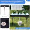 imageGiantex 4 FT Folding Ice Cooler Table for Parties with Drain No Assembly Ice Bin Table with Removable Matching Skit Portable Fill and Chill Table for Cooling Food Beverage Picnic BBQ TailgatingBlack