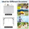 imageGiantex 4 FT Folding Ice Cooler Table for Parties with Drain No Assembly Ice Bin Table with Removable Matching Skit Portable Fill and Chill Table for Cooling Food Beverage Picnic BBQ TailgatingWhite