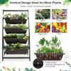 imageGiantex 41FT Vertical Raised Garden Bed 4Tier Elevated Planter Box w4 Containers ampamp Drainage Holes Indoor Outdoor Freestanding Planter for Vegetables Herbs Flowers HeavyDuty Metal Frame2