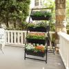 imageGiantex 41FT Vertical Raised Garden Bed 4Tier Elevated Planter Box w4 Containers ampamp Drainage Holes Indoor Outdoor Freestanding Planter for Vegetables Herbs Flowers HeavyDuty Metal Frame1