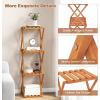 imageGiantex 4Tier Foldable Plant Stand Wooden Folding Display Rack with Sturdy Xshaped Structure Corner Plant Shelf for Yard Garden Patio Balcony Bedroom No Assembly Required