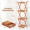 imageGiantex 4Tier Foldable Plant Stand Wooden Folding Display Rack with Sturdy Xshaped Structure Corner Plant Shelf for Yard Garden Patio Balcony Bedroom No Assembly Required