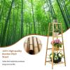 imageGiantex 4tier Bamboo Plant Stand 39 Ladder Shelf Corner Storage Shelving Flower Pot Rack Display Shelf Indoor Outdoor Flower Holder Planter for Living Room Patio Balcony NaturalNatural