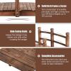 imageGiantex 5 FT Wooden Garden Bridge Classic Wood Arc Footbridge with Railings 400 lbs Capacity Decorative Pond Bridge for Outdoor Garden Yard Backyard Creek Farm NaturalBrown