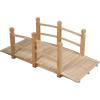 imageGiantex 5 FT Wooden Garden Bridge Classic Wood Arc Footbridge with Railings 400 lbs Capacity Decorative Pond Bridge for Outdoor Garden Yard Backyard Creek Farm NaturalNatural