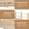 imageGiantex 5 FT Wooden Garden Bridge Classic Wood Arc Footbridge with Railings 400 lbs Capacity Decorative Pond Bridge for Outdoor Garden Yard Backyard Creek Farm NaturalNatural
