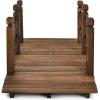 imageGiantex 5 FT Wooden Garden Bridge Classic Wood Arc Footbridge with Railings 400 lbs Capacity Decorative Pond Bridge for Outdoor Garden Yard Backyard Creek Farm NaturalBrown