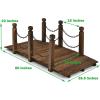 imageGiantex 5 FT Wooden Garden Bridge Classic Wood Arc Footbridge with Railings 400 lbs Capacity Decorative Pond Bridge for Outdoor Garden Yard Backyard Creek Farm NaturalBrown