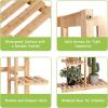 imageGiantex 5 Tier 6 Potted Plant Stand Bamboo Plant Shelf for Multiple Flower Pots Holder Indoor Outdoor Plant Display Rack Organizer Shelving Unit for Corner Patio Garden Balcony 5Tier
