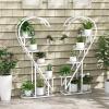 imageGiantex 5 Tier Metal Plant Stand Indoor Creative Heartshaped Ladder Plant Shelf with Hanging Hook for Multiple Plants Tiered Flower Display Shelf Tall Plant Stand for Valentines Day Home HolidayWhite