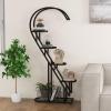 imageGiantex 5 Tier Metal Plant Stand Indoor Creative Heartshaped Ladder Plant Shelf with Hanging Hook for Multiple Plants Tiered Flower Display Shelf Tall Plant Stand for Valentines Day Home HolidayBlack