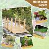 imageGiantex 5 ft Garden Bridge  Natural Wood Arc Footbridge Walkway with Side Railings Decorative Wooden Bridge Landscaping for Backyard Farm Garden Creek Pond Decor Easy to Assemble NaturalNatural