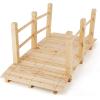imageGiantex 5 ft Garden Bridge  Natural Wood Arc Footbridge Walkway with Side Railings Decorative Wooden Bridge Landscaping for Backyard Farm Garden Creek Pond Decor Easy to Assemble NaturalNatural
