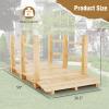imageGiantex 5 ft Garden Bridge  Natural Wood Arc Footbridge Walkway with Side Railings Decorative Wooden Bridge Landscaping for Backyard Farm Garden Creek Pond Decor Easy to Assemble NaturalNatural