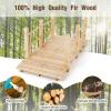imageGiantex 5 ft Garden Bridge  Natural Wood Arc Footbridge Walkway with Side Railings Decorative Wooden Bridge Landscaping for Backyard Farm Garden Creek Pond Decor Easy to Assemble NaturalNatural