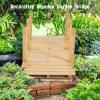imageGiantex 5 ft Garden Bridge  Natural Wood Arc Footbridge Walkway with Side Railings Decorative Wooden Bridge Landscaping for Backyard Farm Garden Creek Pond Decor Easy to Assemble NaturalNatural