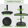 imageGiantex 50 LBS Patio Umbrella Stand 205 Inch Round Umbrella Base with 4 Lockable Wheels HeavyDuty Outdoor Umbrella Holder Suitable for Pool Yard Garden Street Market Rattan Design Black