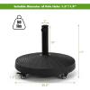 imageGiantex 50 LBS Patio Umbrella Stand 205 Inch Round Umbrella Base with 4 Lockable Wheels HeavyDuty Outdoor Umbrella Holder Suitable for Pool Yard Garden Street Market Rattan Design Black